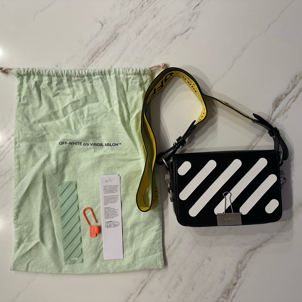 Off White Binder Clip Cross Body Bag